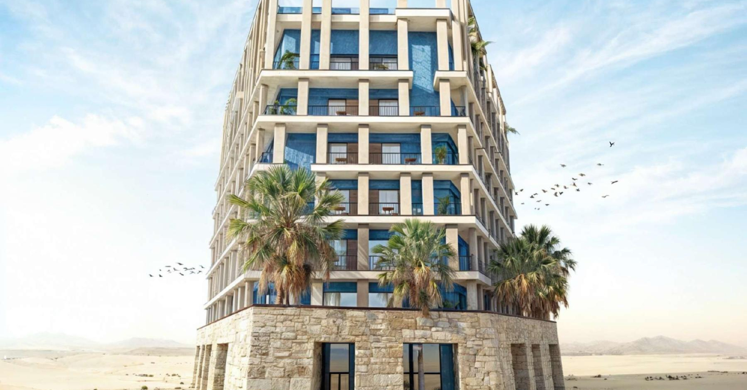 Facciata edificio Blue Tower appartamenti in vendita a Sal Rei Boa Vista